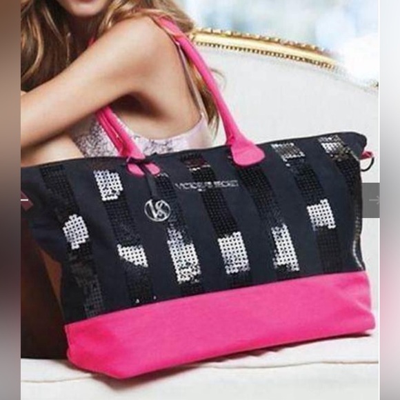 Victoria’s Secret Sequins 2013 Black Friday Weekender Duffle Bag Tote - Picture 1 of 7